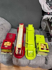 Vintage Nylint Pressed-Steel Aerial Ladder Fire Truck with Trailer — listing 4