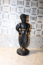Vintage Chalkware Black Americana Wall Plaque / Kitchen Hook, Girl with Polka-Dot Bow — listing 6