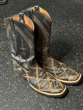 Rios of Mercedes Two-Tone Black & Tan Leather Cowboy Boots — listing 6