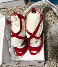Madden Girl Red Patent Pointed-Toe Ankle-Strap Pumps, Size 7