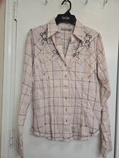 Cruel Girl Western Snap Shirt, Black Floral Daisy Print — listing 5