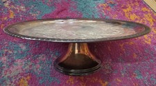 Silverplate Footed Cake Stand with Glass Dome Cover, Grape & Leaf Motif — listing 5
