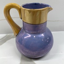 octagonal hand-painted Vintage Japanese Lusterware Octagonal Pitcher with Hand-Painted Cottage & Floral Scene — listing 2