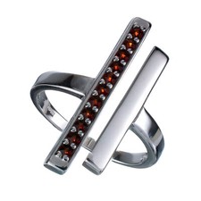 Antique Bohemian Garnet & Seed Pearl Floral Cluster Ring — listing 6