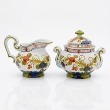 Italian Hand-Painted Hexagonal Ginger Jar / Covered Urn with Crackle Glaze and Yellow Fruit Motif