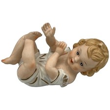 Pair of Bisque Porcelain Piano Baby Figurines with Bonnets (KPM-style Crown Mark) — listing 2