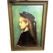 Framed Print of Woman in Blue Dress with Bare Back — listing 6