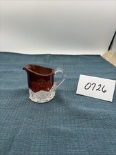 Victorian Ruby Stained EAPG Souvenir Cruet with Stopper, Engraved 'P.J. Atlantic City 1894'