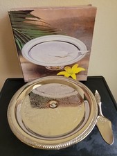 Silverplate Footed Cake Stand with Glass Dome Cover, Grape & Leaf Motif — listing 6
