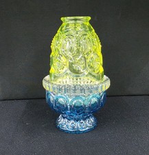 Vintage Iridescent Carnival Glass Ginger Jar Table Lamp with Pleated Shade — listing 6