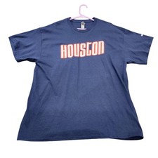 Houston Distressed Graphic T-Shirt, White with Orange and Navy Retro Stripes, Size XL — listing 6