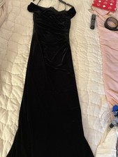 Xscape Emerald Green Velvet Ruched Sleeveless Evening Gown, Size 16 — listing 4
