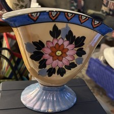 Vintage Japanese Peach Lusterware Twin-Handled Vase