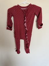 Gigi and Max Bamboo Zip Romper, Pink & Blue Bow Print, Newborn, listing 2