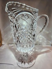 Cut Crystal Pitcher / Creamer with Pinwheel and Fan Motif — listing 4