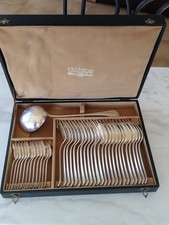 Silver Plated Flatware Canteen Set in Fitted Blue Case, Retailed by Roger Joly Lons-le-Saunier — listing 5