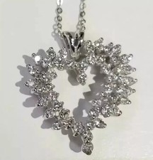 Gold-Tone Heart-Shaped Pavé Cluster Pendant with Clear Stones — listing 2