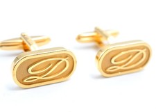 S.T. Dupont Gold-Tone Rectangular Cufflinks with 'D' Monogram — listing 6