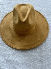 ASN Los Angeles Brown Suede Boater Hat with Braided Band, One Size, NWT — listing 3