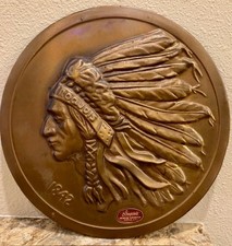 Vintage 1955 Iroquois Beer and Ale Round Cardboard Advertising Sign/Coaster, Iroquois Beverage Corporation Buffalo NY, 11" Diameter