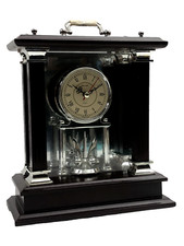 Wallace Silversmiths Quartz Mantle Clock with Pendulum Mahogany Finish — listing 5