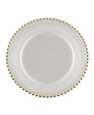 Set of 6 Round Beaded Gold Chargers, 13 in (33 cm) — listing 4