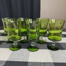 Vintage Green-Stemmed Wine Glass with Etched Grape & Vine Pattern (Alsace / Roemer Style)