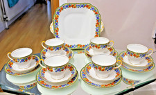 Aynsley Full Breakfast Set with Coffee Pot, Teapot, Milk Jug, Cups, Egg Cups & Plates Aynsley England — listing 3