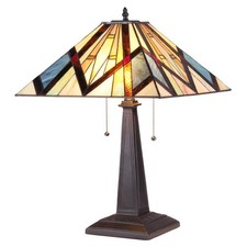 Tiffany-Style Mission Design Stained Glass Table Lamp with Base Night Light — listing 6