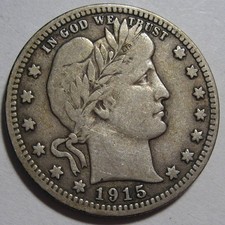 1915 Barber Silver Quarter (90% Silver), 25 Cents — listing 6