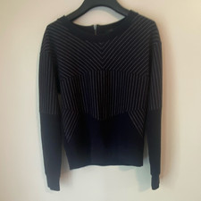 J.Crew Camel & Black Striped Full-Zip Hooded Sweater Jacket, Size M — listing 2