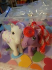 Vintage My Little Pony G1 Lot - Including So Soft Lion-Style Figure, Unicorn with Bow Symbols, and Candy Cane (Sundae Best) Pegasus — listing 5