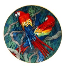 Framed Mid-Century Tropical Birds on Gold Ground Print/Painting with Bamboo Motif Yes - there's a legible signature — listing 5