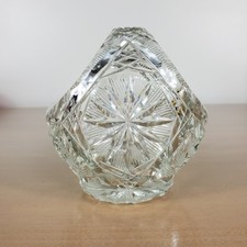 Cut Crystal Fixed-Handle Basket with Fan and Diamond Pattern