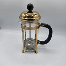 Vintage Gold-Tone French Press Coffee Maker with Pyrex Glass Carafe, 8-Cup — listing 4
