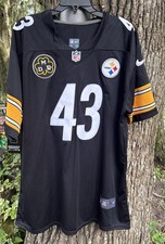 Pittsburgh Steelers Troy Polamalu #43 Replica Football Jersey, Black NFL Team Apparel — listing 6