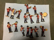 Set of 8 Lead Toy Soldiers with Piper, Bugler and Field Cannon, 1 1/2" Tall, Grey Uniforms & Tricorn Hats — listing 2