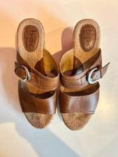 Born Handcrafted Teal Leather Cork Wedge Sandals, Size 8/38 — listing 6