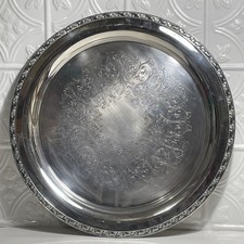 Oneida Silversmith Park Lane Silverplate Coasters/Butter Pats Set of 8, 5.5 inch Round with Glass Inserts — listing 3