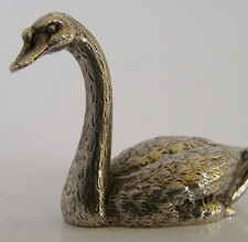 Vintage Sterling Silver Swan Figural Salt Cellar / Open Dish with Cut Glass Body Single piece — listing 6