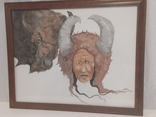 Signed Native American Portrait Print, Inscribed and Dated 9/23/09 — listing 4