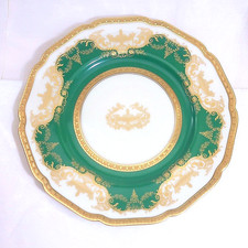 Black Knight Hohenberg Bavaria 'Hollywood' Pattern Porcelain Saucer with Green Border and Floral Center — listing 3