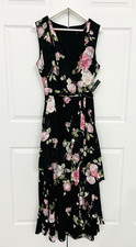 Tahari ASL Blush Floral Embroidered Tulle Sleeveless V-Neck Evening Gown, Size 8 — listing 5
