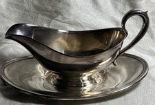 Vintage Silver Plated Gravy Boat with Attached Underplate — listing 5