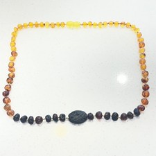 Vintage Genuine Baltic Amber Beaded Choker Necklace 16in — listing 3