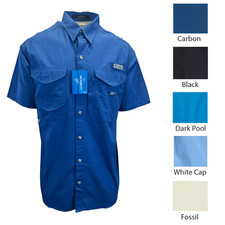 Columbia PFG Omni-Shade Short Sleeve Fishing Shirt, Blue — listing 3