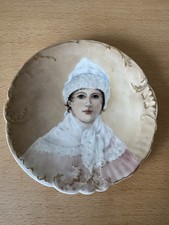 Limoges Portrait Cabinet Plate, Green & Gilt Border, Neoclassical Scene 'Signed Joel' — listing 5