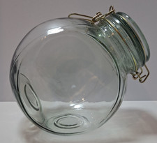 Vintage Forest Green Glass Tilt Ball Pitcher with Applied Clear Handle and Set of 6 Footed Tumblers — listing 2