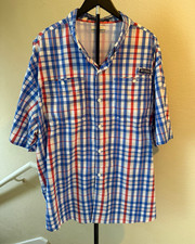 Columbia PFG Omni-Shade Short Sleeve Fishing Shirt, Blue — listing 4