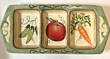 Fitz and Floyd Classics Le Marché 3-Section Divided Vegetable Serving Tray 15x7